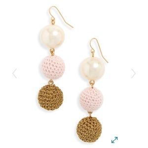 J crew Pearl crochet and bead drop earrings